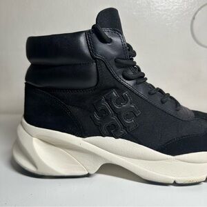 TORY BURCH BLACK GOOD LUCK HIKER SNEAKERS SZ 7 1/2